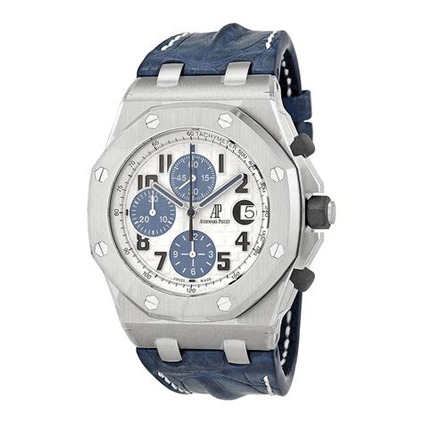 audemars piguet royal oak offshore blue leather strap|audemars piguet crocodile strap.